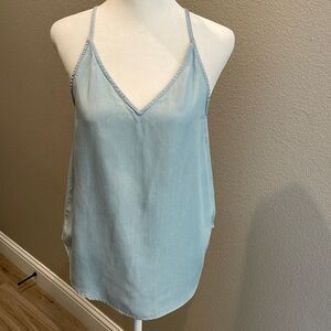 Ann Taylor Sleeveless Light Denim Blouse